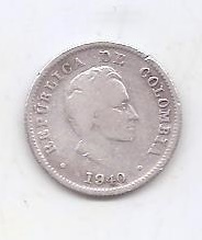 COLOMBIA DEL AÑO 1940 DE 10 CENTAVOS